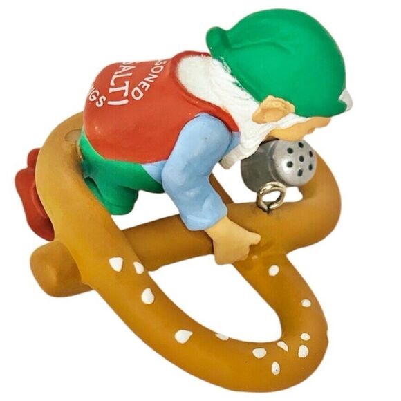 Hallmark Keepsake Ornament Seasoned Greetings Elf & Pretzel Christmas Tree 1987 - Picture 5 of 10